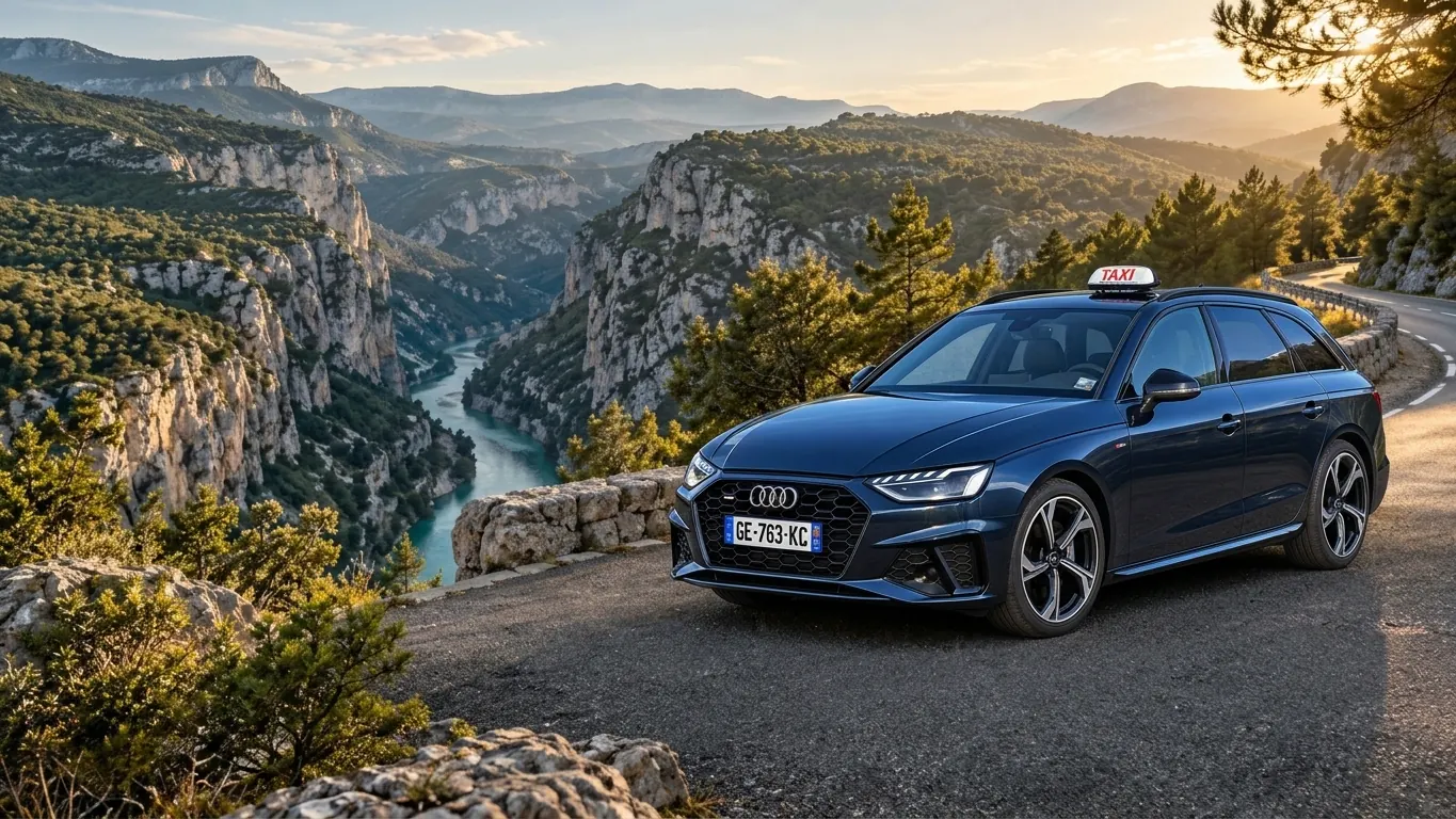 À bord de l’Audi A4 Avant Taxi Castellane